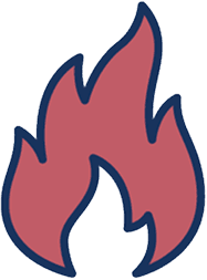 Illustration of fire, representing inflammation